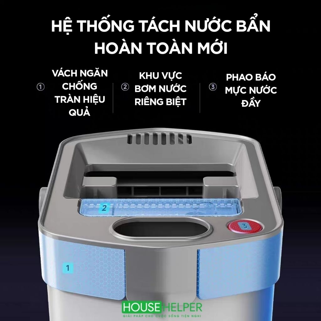 Cây lau nhà vắt phẳng tách nước bẩn thông minh bộ cây lau nhà tự vắt thông minh tách nước bẩn riêng biệt SOJIMOP G160