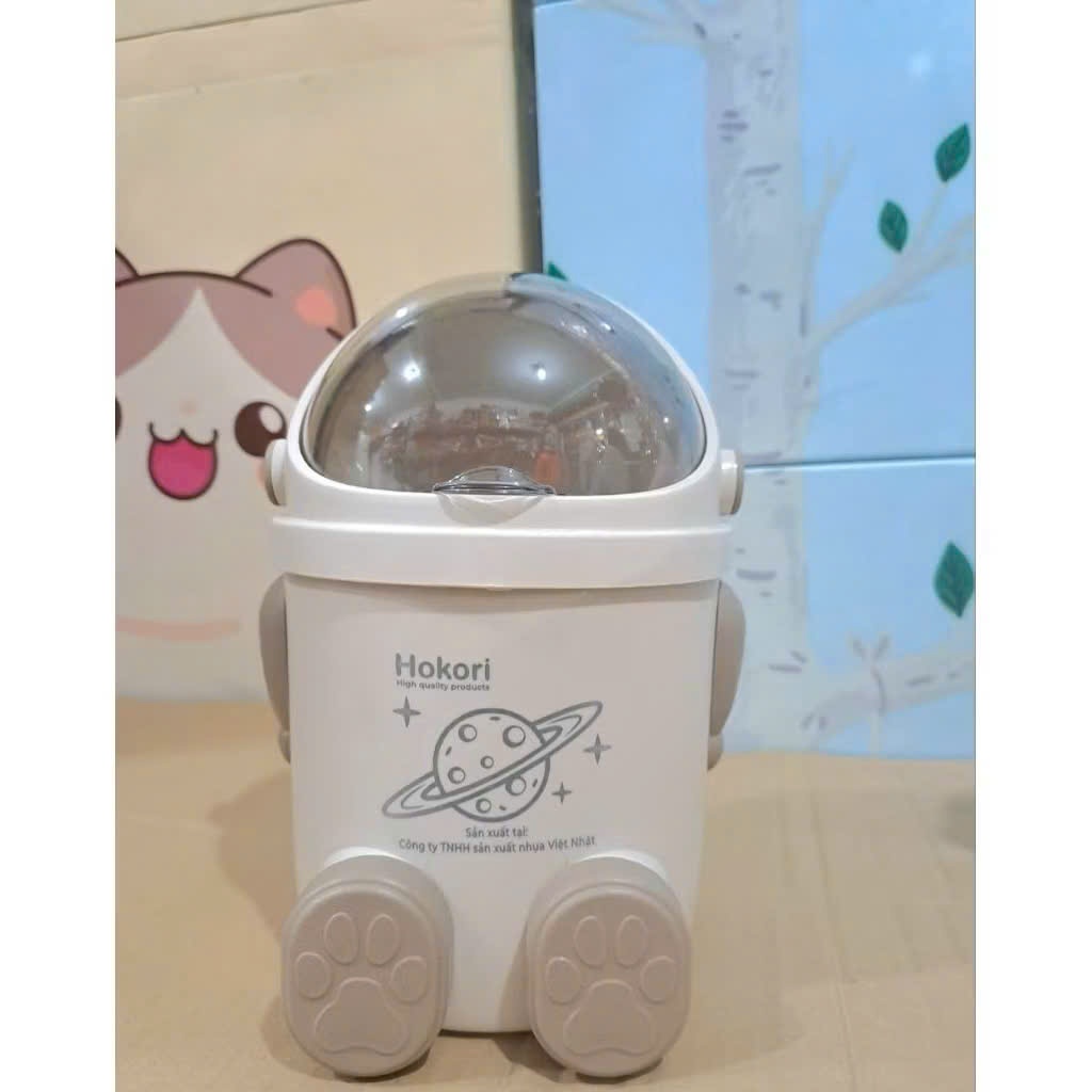 Thùng Rác Hình ROBOT Mini Việt Nhật, Thùng Rác HoKoRi Siêu Tiện Lợi, thùng rác mini để bàn. Tiện Lợi