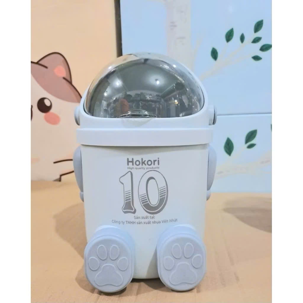Thùng Rác Hình ROBOT Mini Việt Nhật, Thùng Rác HoKoRi Siêu Tiện Lợi, thùng rác mini để bàn. Tiện Lợi