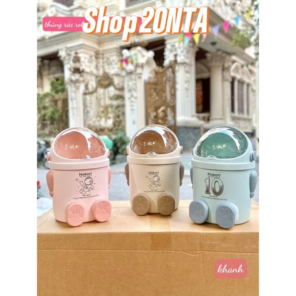 Thùng Rác Hình ROBOT Mini Việt Nhật, Thùng Rác HoKoRi Siêu Tiện Lợi, thùng rác mini để bàn. Tiện Lợi