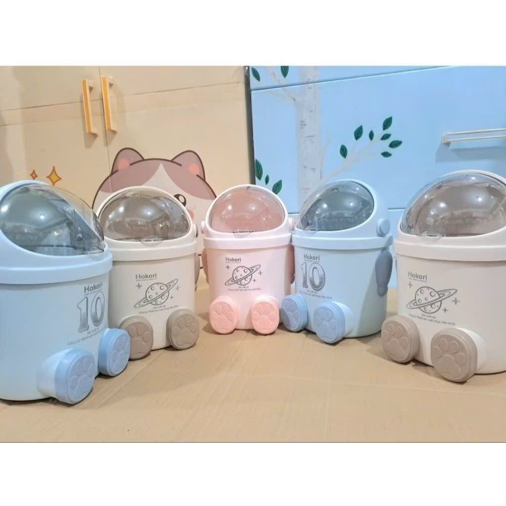Thùng Rác Hình ROBOT Mini Việt Nhật, Thùng Rác HoKoRi Siêu Tiện Lợi, thùng rác mini để bàn. Tiện Lợi