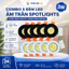 Combo 5 Đèn Âm Trần Spotlight 3W Xoay Góc Thiết Kế Nhỏ Gọn Chiếu Sáng Linh Hoạt, Loại Đèn LED Rọi Chiếu Điểm CRI > 98