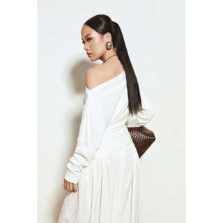 [N6] Áo Thun Ôm Tay Dài Trễ Vai Lyra Top, Chất Thun Cotton Co Giãn Thoải Mái, WKI121, SOME HOW STORE