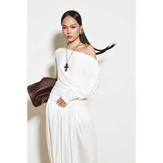 [N6] Áo Thun Ôm Tay Dài Trễ Vai Lyra Top, Chất Thun Cotton Co Giãn Thoải Mái, WKI121, SOME HOW STORE