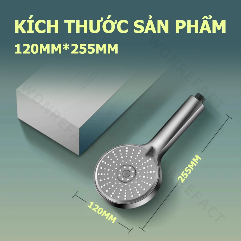 Vòi Sen Tắm Tăng Áp Mặt Lớn 12cm Vòi Hoa Sen 5 Chế Độ Phun Sơn Tĩnh Điện Cao Cấp Chống Rò Nước Tối Giản Sang Trọng