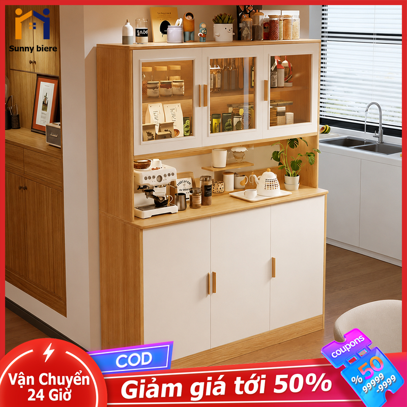 Tủ buffet bắc âu Cửa acrylic trong suốt Lưu trữ đa năng Cho phòng khách phòng ăn 𝙎𝙐𝙉𝙉𝙔 𝘽𝙄𝙀𝙍𝙀