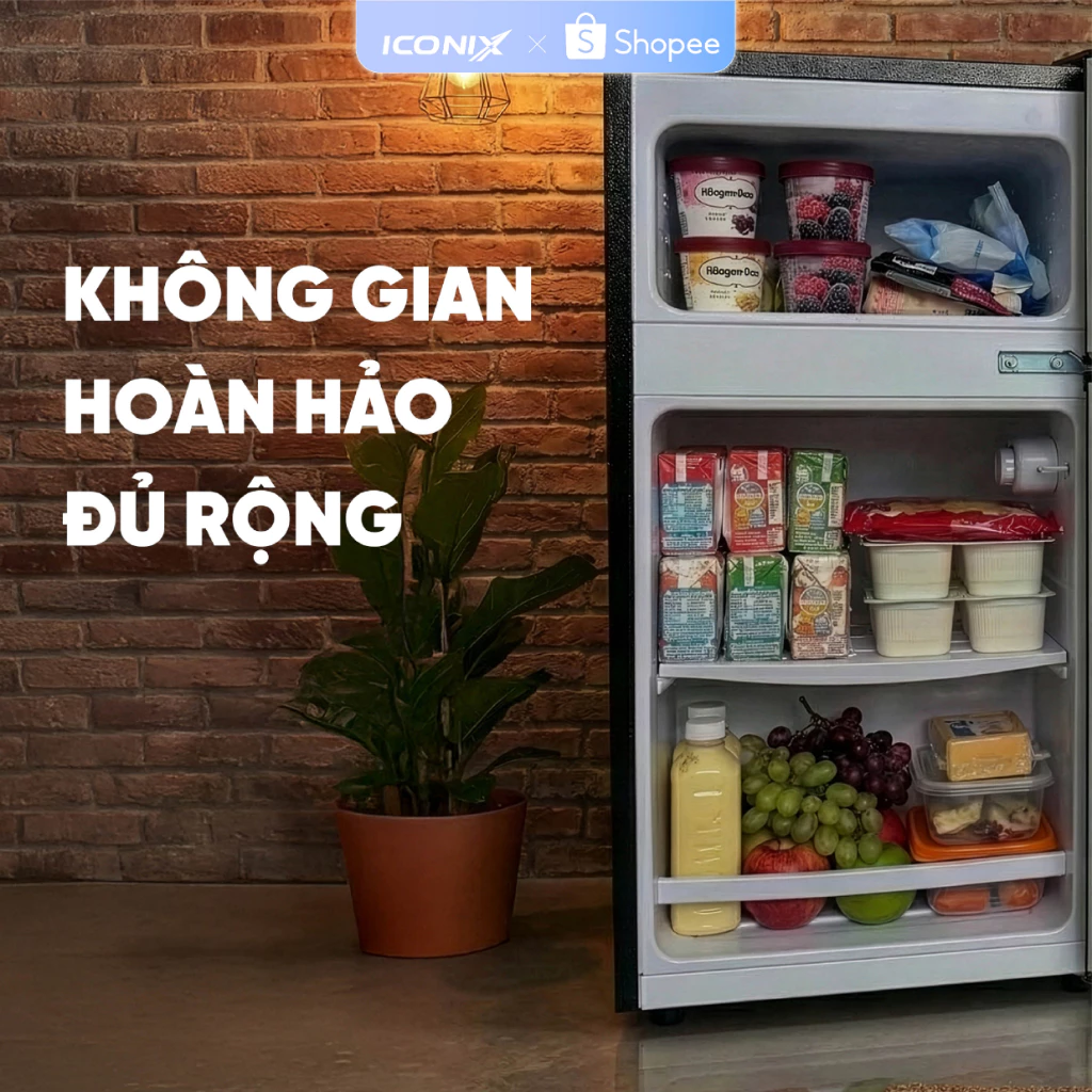 Tủ lạnh mini ICONIX 42L ,có ngăn đá ngăn mát điều chỉnh nhiệt độ - bảo hành 2 năm