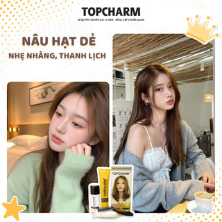 [CAO CẤP] Thuốc nhuộm tóc  NÂU HẠT DẺ không tẩy tóc, tặng kèm gói dưỡng và bộ dụng cụ tại nhà TOPCHARM-CHAMIS