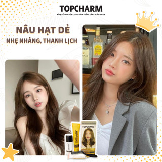 [CAO CẤP] Thuốc nhuộm tóc  NÂU HẠT DẺ không tẩy tóc, tặng kèm gói dưỡng và bộ dụng cụ tại nhà TOPCHARM-CHAMIS
