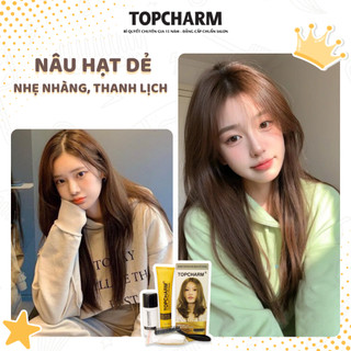 [CAO CẤP] Thuốc nhuộm tóc  NÂU HẠT DẺ không tẩy tóc, tặng kèm gói dưỡng và bộ dụng cụ tại nhà TOPCHARM-CHAMIS