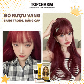 [CAO CẤP] Thuốc nhuộm tóc  ĐỎ RƯỢU VANG không tẩy tóc, tặng kèm gói dưỡng và bộ dụng cụ tại nhà TOPCHARM-CHAMIS