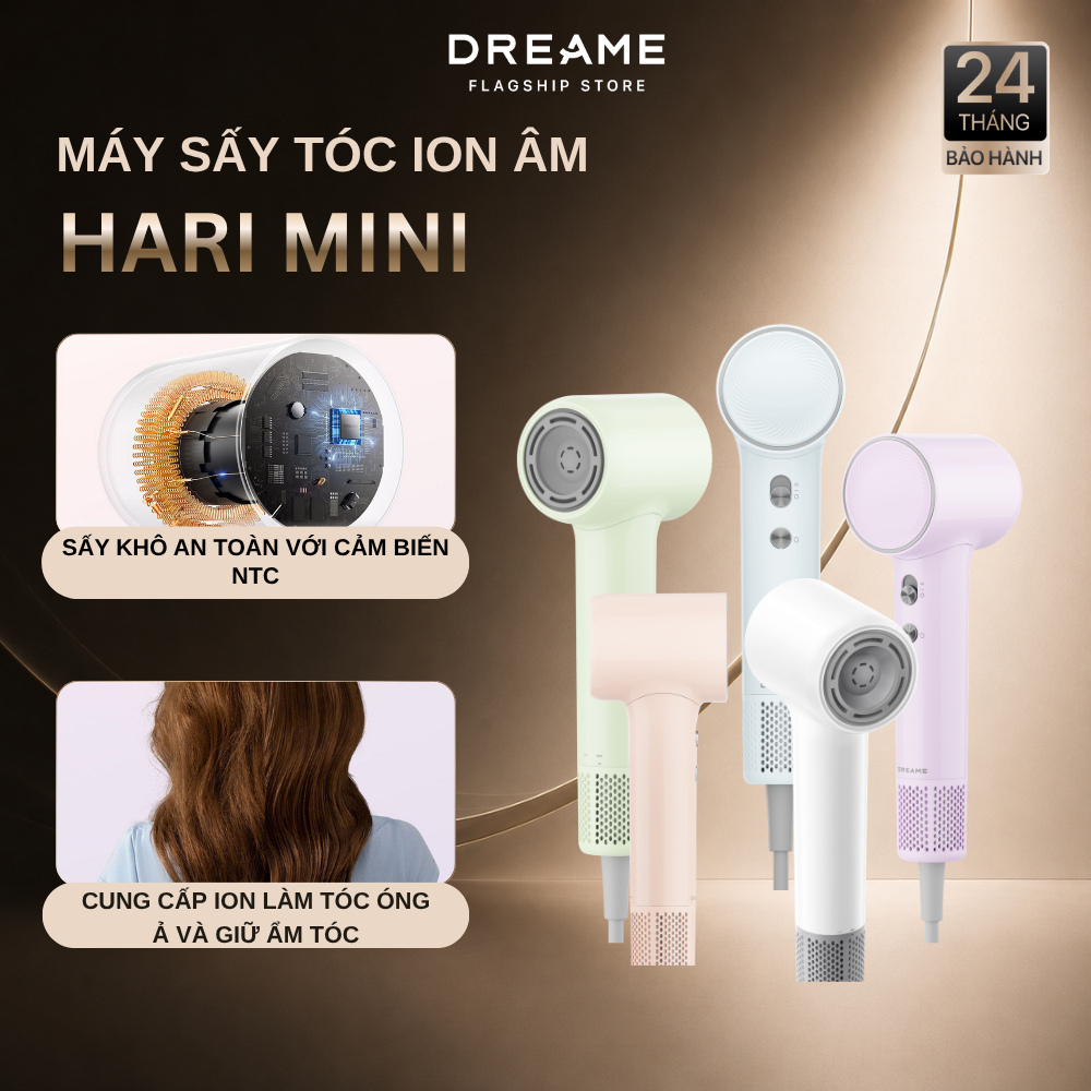 Máy Sấy Tóc Ion Âm Dreame Hair Mini Bảo Hành Chính Hãng 24 Tháng