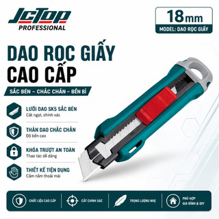 Dao rọc giấy đa năng JcTop lưỡi thép bền bỉ chống han gỉ lưỡi 18mm x 100mm