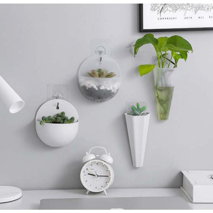 Bình Hoa Treo Tường Thiết Kế Dễ Thương Có Móc Tiện Dụng Trang Trí Nhà Cửa/ Văn Phòng