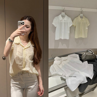 𝐏𝐡𝐢𝐞𝐧 𝐖𝐆𝐖𝐄 | (Sẵn) w9216 Áo Sơ Mi Tay Cộc Bồng Cổ Bèo May Ren Thêu