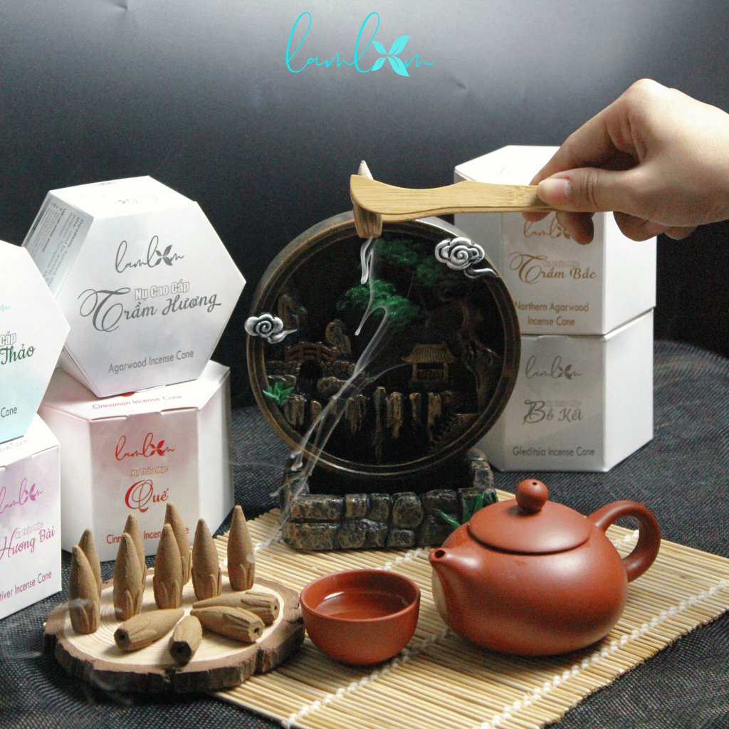 Trầm nụ xông nhà Lam Lam nụ nụ trầm khói ngược cao cấp từ thảo mộc tự nhiên