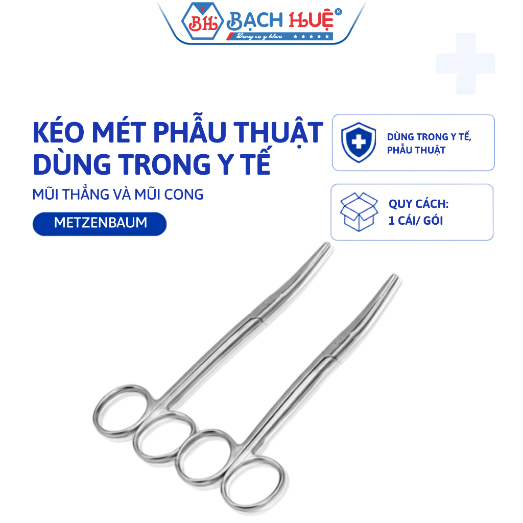 Kéo Mét Metzenbaum Thẳng / Cong Cao Cấp – Kéo Phẫu Phẫu Thuật Bóc Tách Mô Inox Chuẩn Y Tế Đủ Size