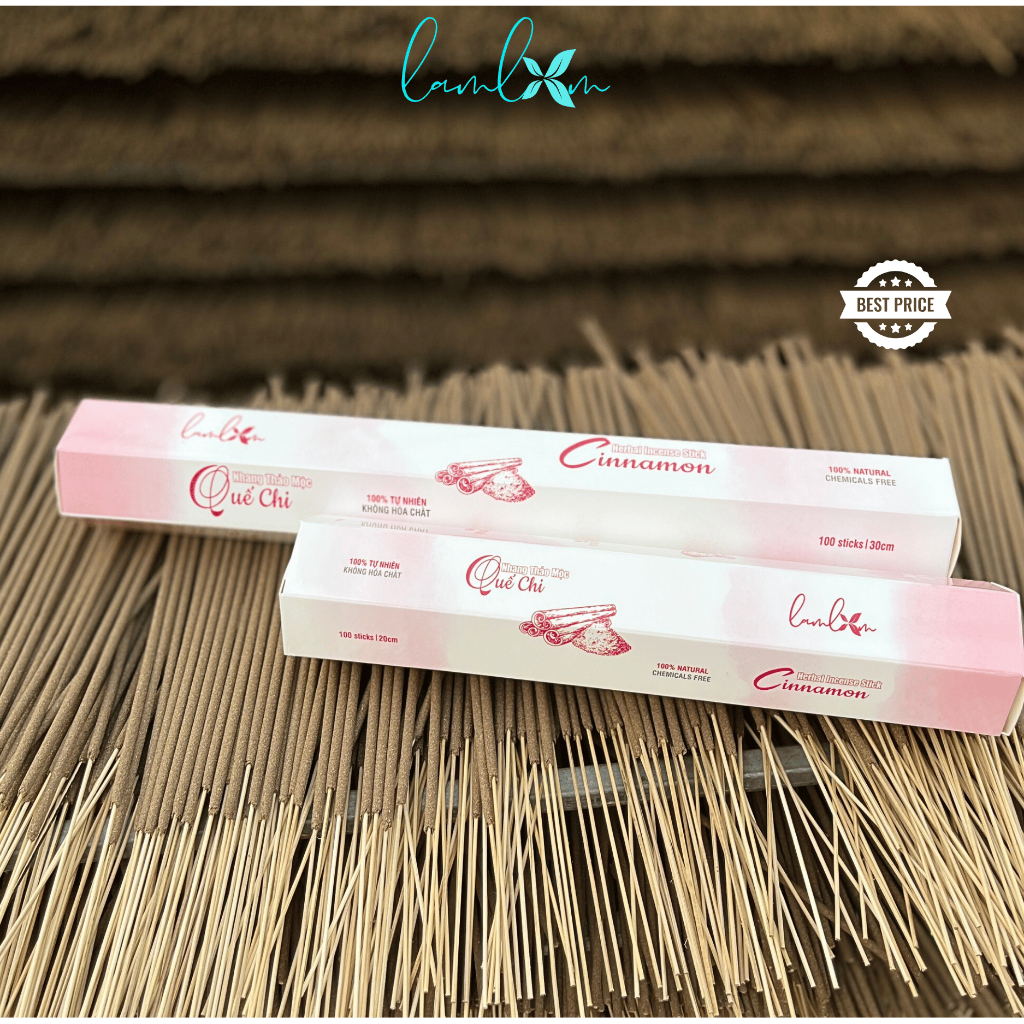 Nhang quế Lam Lam nhang ngắn 20cm 30cm 100% thành phần tự nhiên từ cây quế