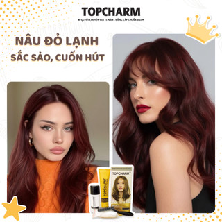 [CAO CẤP] Thuốc nhuộm tóc NÂU ĐỎ LẠNH không tẩy tóc, tặng kèm gói dưỡng và bộ dụng cụ tại nhà TOPCHARM-CHAMIS