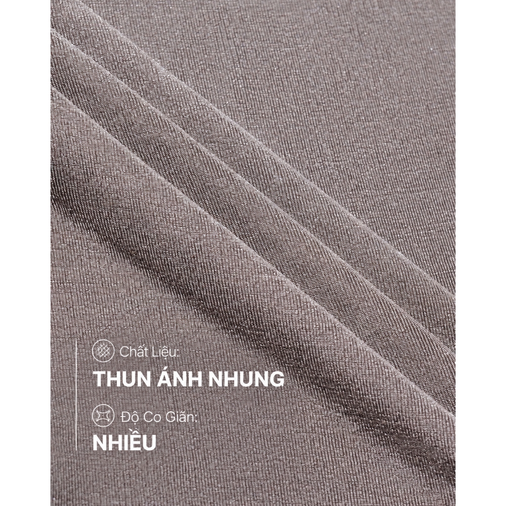 Áo Thun Nữ Cổ Đổ GUMAC Form Slim Fit Tay Ngắn Chất Ánh Nhung Sang Trọng Đi Tiệc ATE01031