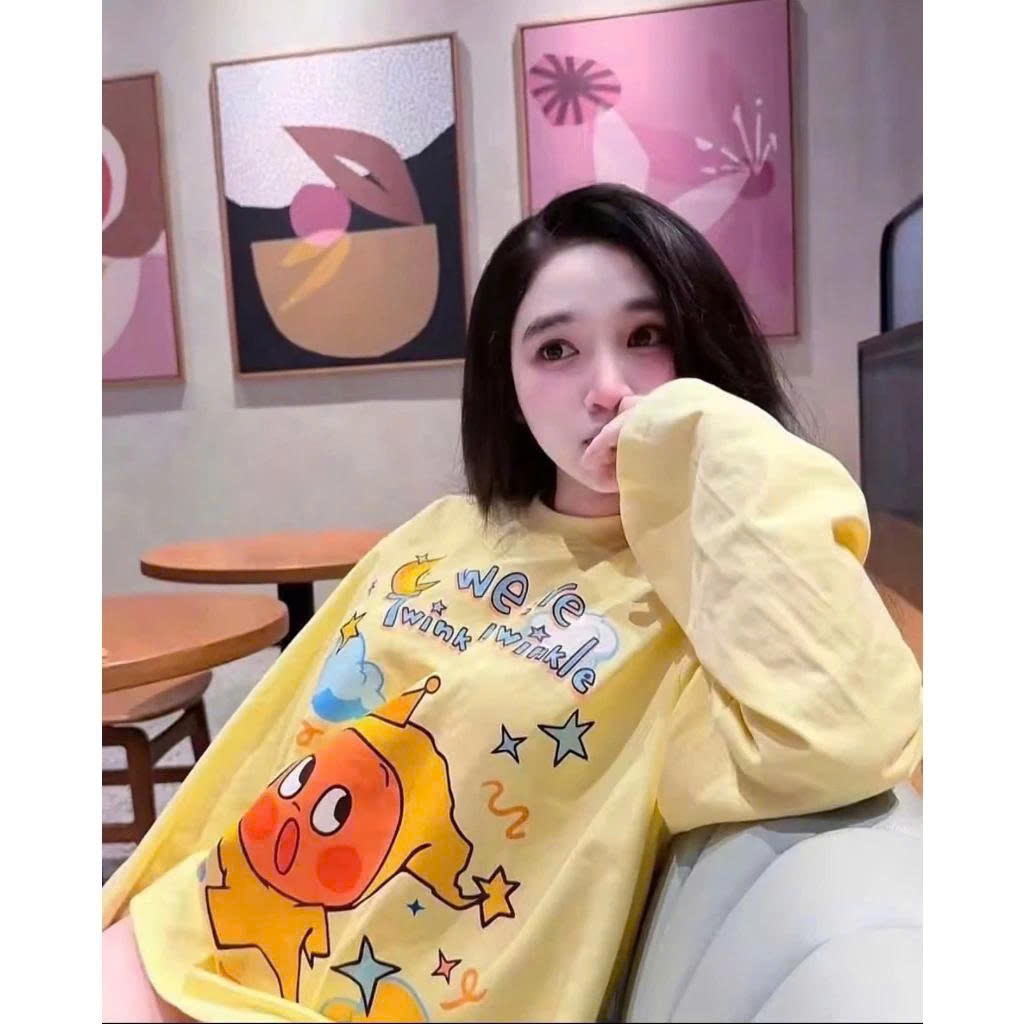 Áo thun tay dài twink little star chất vải cotton dày mịn form rộng ...