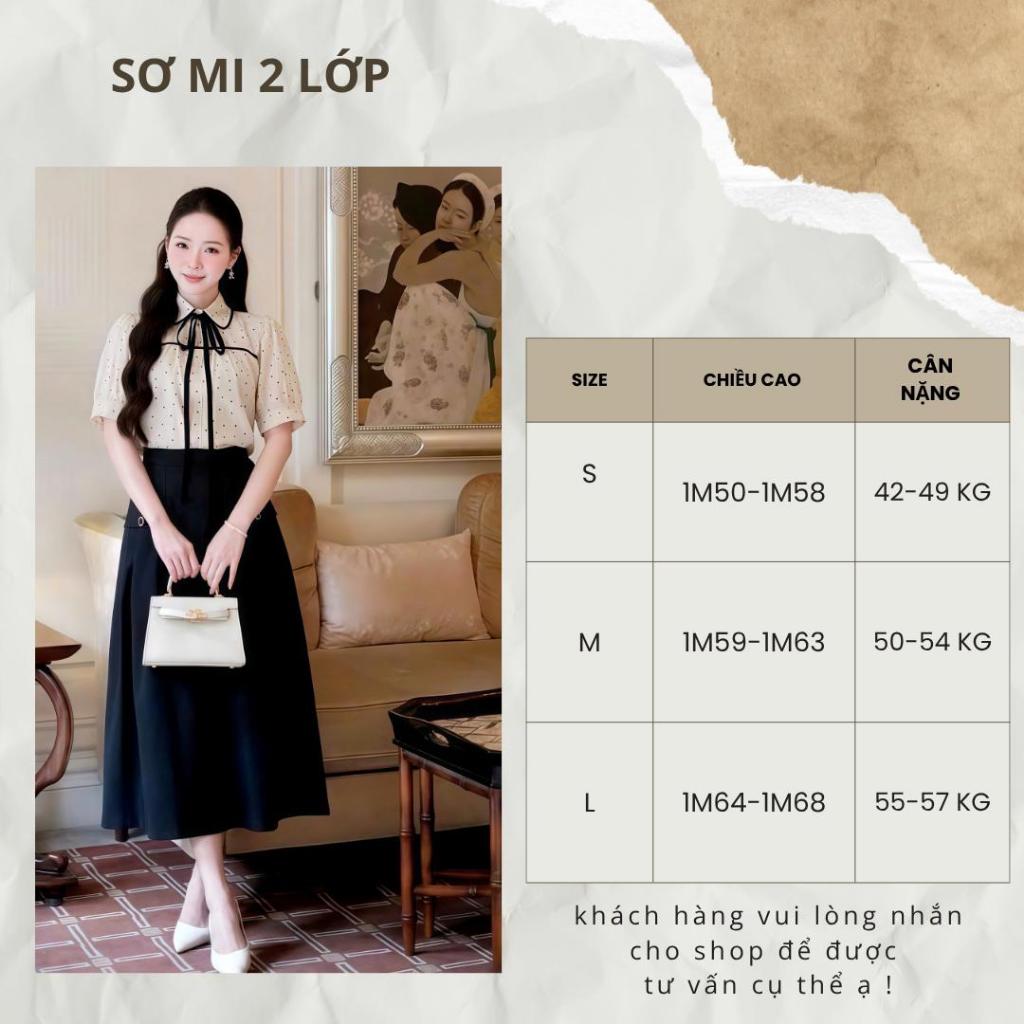 Áo sơ mi hai lớp hàng thiết kế phối nơ xinh xắn sang trọng - ST Design - k87