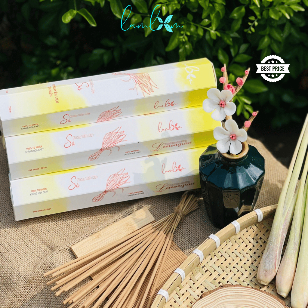 Nhang sả Lam Lam nhang không mùi ít khói hương dịu nhẹ dành cho người nhạy cảm về hô hấp