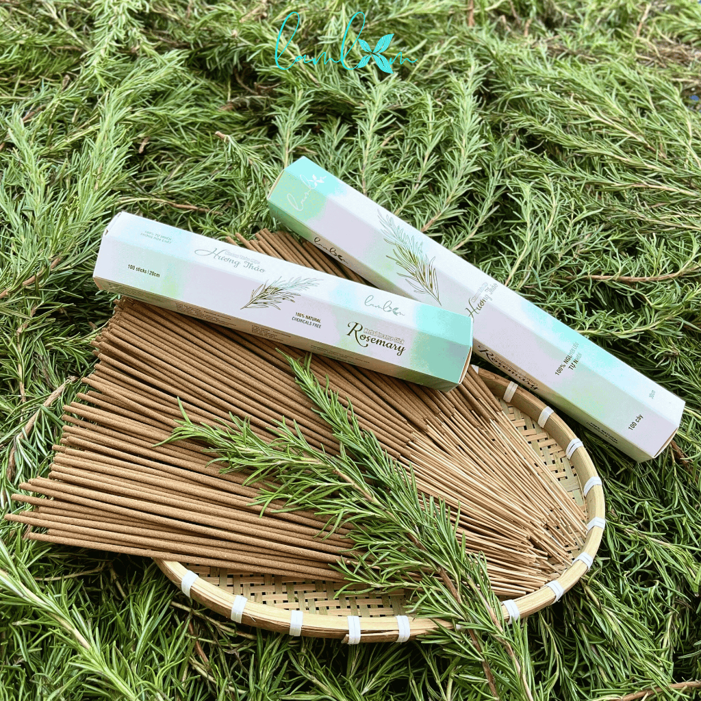 Nhang thảo mộc từ lá Hương Thảo Lam Lam nhang thư giãn, thờ cúng ít khói