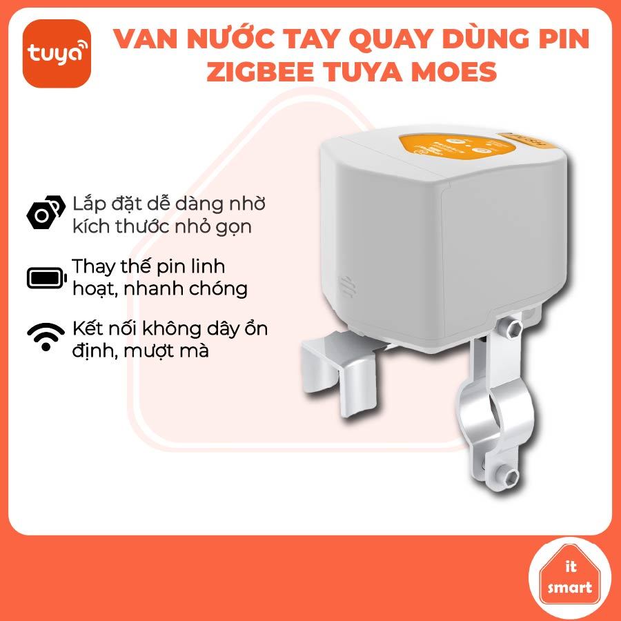 Van khóa nước thông minh MOES Tuya Zigbee
