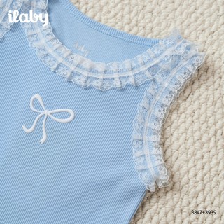 Mix set hè bé gái ILABY HCM áo tanktop viền ren và quần legging co giãn thoáng mát [3847+3939]