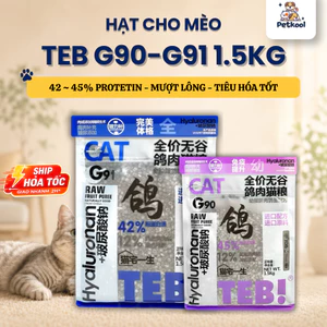 Hạt TEB G Cho Mèo Gói 1-1,5kg - Mượt Lông Tiêu Hóa Tốt Cho Mèo Con Mèo Mẹ và Mèo Trưởng Thành Pet Kool