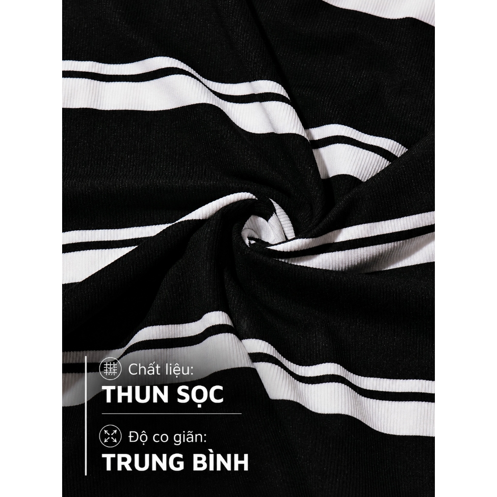 Áo Thun Tanktop Nữ GUMAC Form Suông Cổ Tròn Phối Sọc Tay Cánh Dơi Trẻ Trung LATG0409
