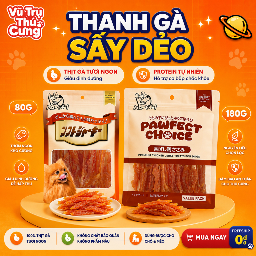 Thanh Gà Sấy Dẻo Cho Chó DoggyMan