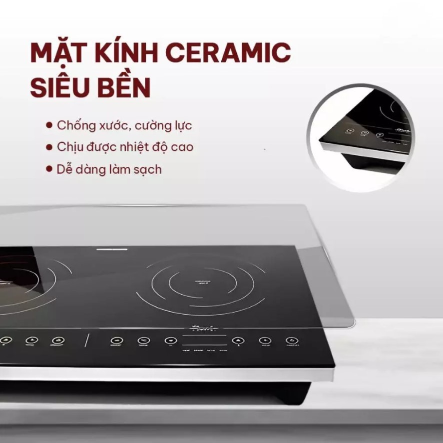 Bếp Từ Đôi Rommelsbacher CT 3410/IN 3400W | Mặt Kính Ceramic | Cảm Ứng LED | 10 Mức Nhiệt Chính Hãng