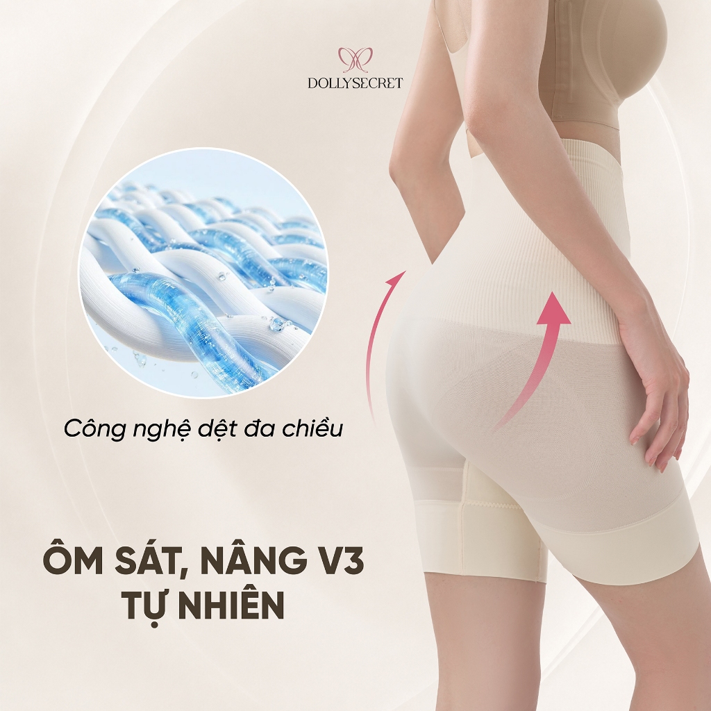Quần gen bụng X LOCK định hình eo nâng mông DOLLY SECRET Có 4 Nẹp Định Hình Q08