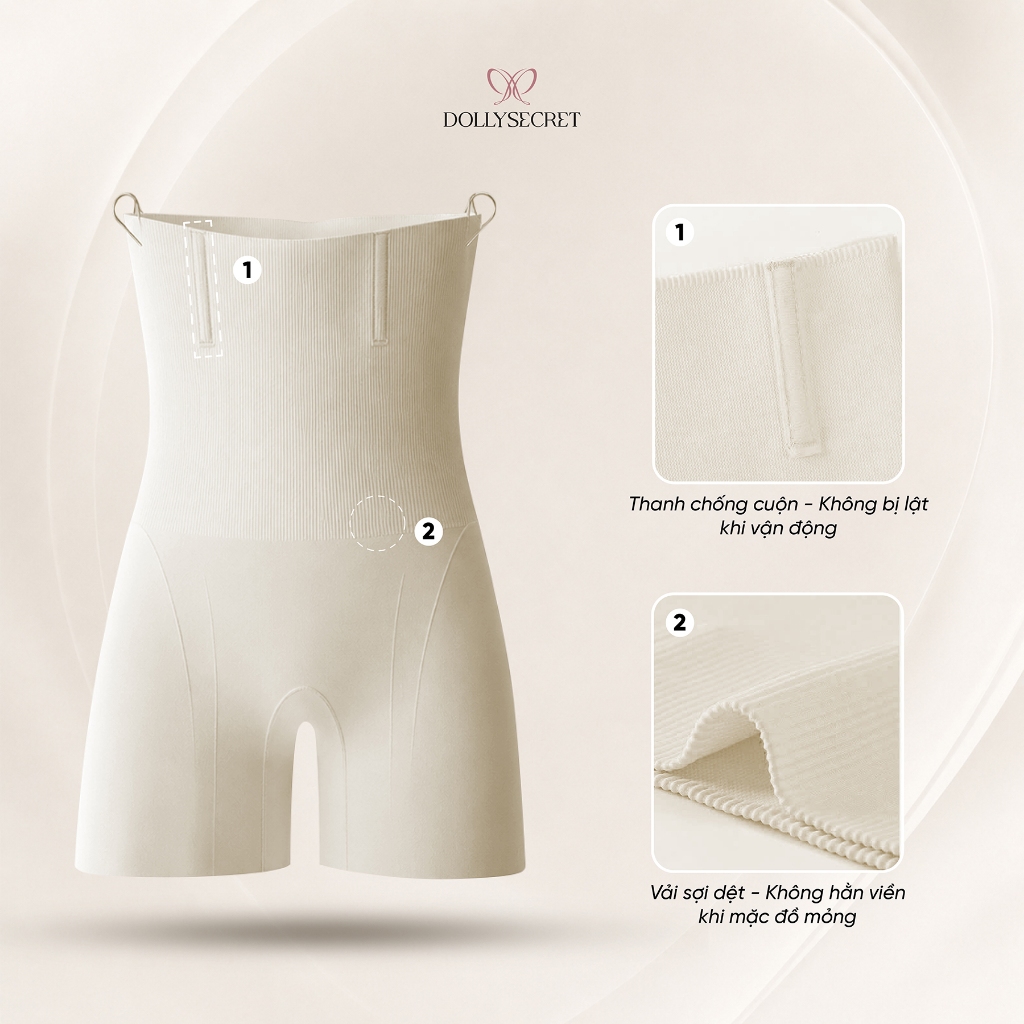 Quần gen bụng X LOCK định hình eo nâng mông DOLLY SECRET Có 4 Nẹp Định Hình Q08