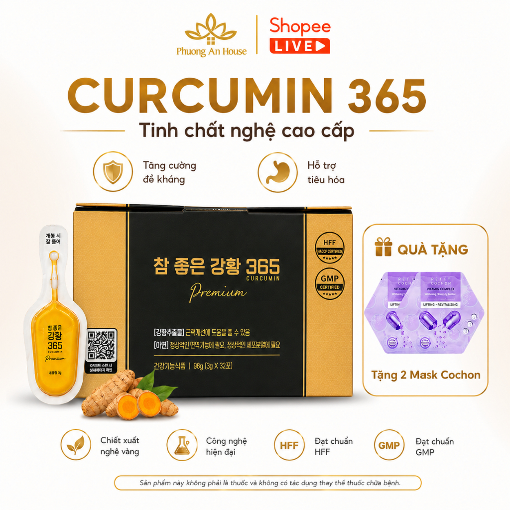 Thực phẩm bảo vệ sức khỏe Nghệ Nano Very Good Turmeric 365 Premium ( Hộp 32 tép)
