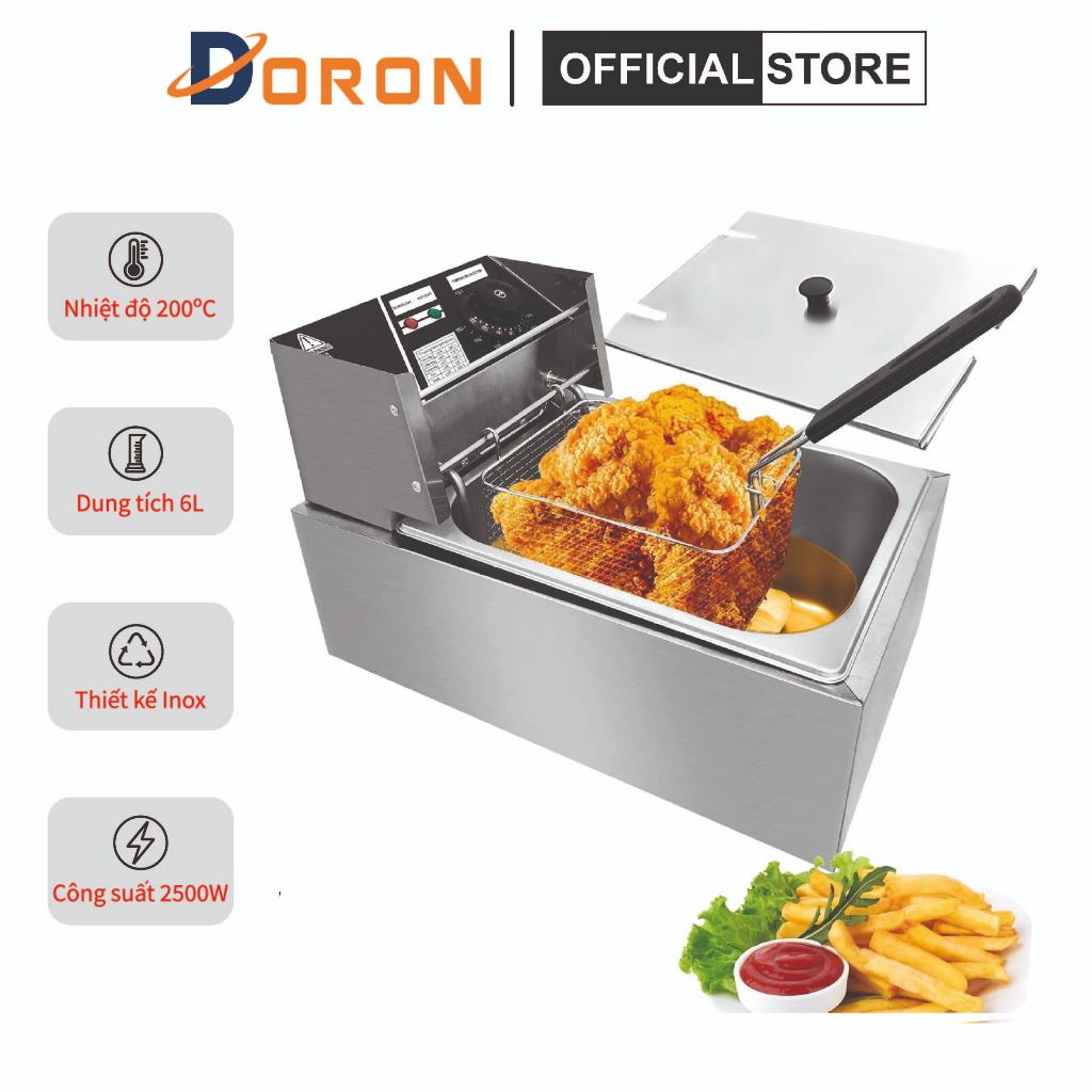 Bếp chiên nhúng điện, bếp chiên SUNNY 2500W làm nóng nhanh, an toàn, dẽ sử dụng