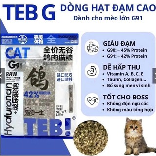 Hạt TEB G Cho Mèo Gói 1-1,5kg - Mượt Lông Tiêu Hóa Tốt Cho Mèo Con Mèo Mẹ và Mèo Trưởng Thành Pet Kool