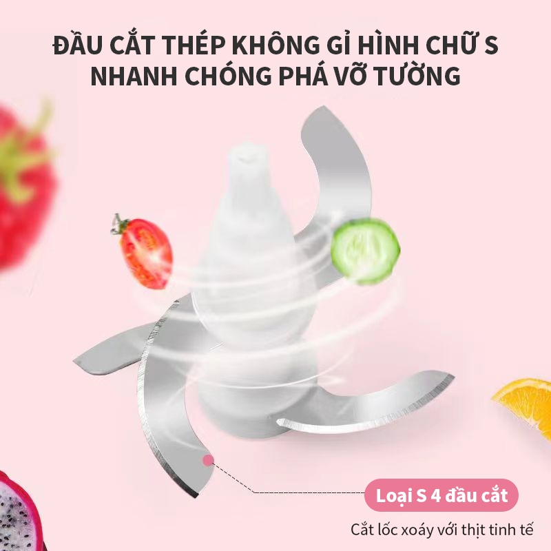 ICON Máy Xay Thịt Đa Năng Inox 304 - Dung Tích 2L, 4 Lưỡi Dao, Công Suất Lớn, Xay Nhanh & Mịn