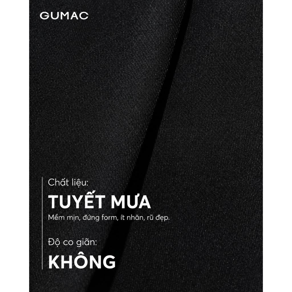 Quần Short Nữ GUMAC Form Suông Nút Đôi Phối Xếp Ly Chất Tuyết Mưa 1 Lớp Đứng Form Thoải Mái LSHG0408