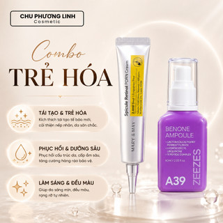 Combo Trẻ Hóa Da Chuyên Sâu Retinol Mary&May & Serum A39 Zeezes CB0368 - Tái Tạo, Phục Hồi, Làm Sáng Da