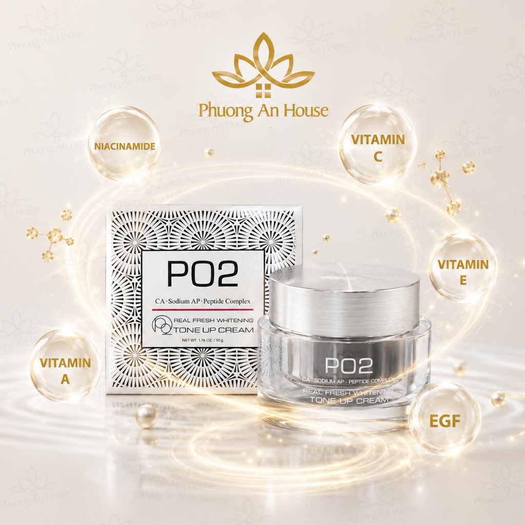 Kem dưỡng PO2 Tone Up Cream dưỡng ẩm trắng da