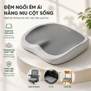Đệm Ngồi Memory Foam YUMING Chữ W, Đệm Công Thái Học, Giảm Đau Lưng, Chống Tê Chân, Ghế Văn Phòng