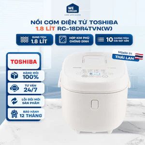 Nồi Cơm Điện Tử Toshiba RC-18DR4TVN(W) 1.8L - Hàng Chính Hãng
