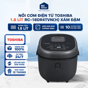 RC-18DR4TVN(H) - Nồi Cơm Điện Tử Toshiba 1.8 Lít RC-18DR4TVN(H) Xám Đậm - Hàng Chính Hãng, Mới 100%