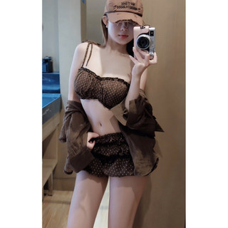 Sweet Bibi  Set bikini 3 chi tiết hoạ tiết bi trẻ trung năng động