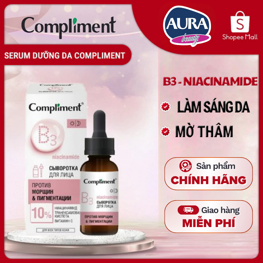 Serum Compliment Anti-wrinkle Niacinamide, VitaminC & Tranexamic Acid Kiềm Dầu, Sáng Da Đều Màu 27ml | BigBuy360 - bigbuy360.vn