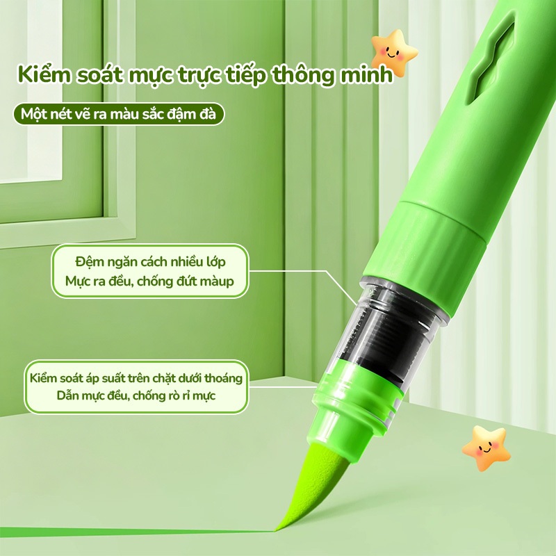 Bút Lông Màu Acrylic Marker Đầu Mềm Cho Học Sinh Hộp Nhiều Màu Vẽ Tranh Bền Màu Chống Thấm Nước