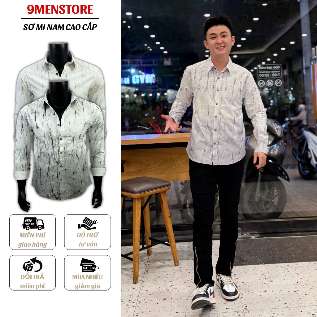 Sơ Mi Nam Vải Cotton Wash Hàn Quốc Cao Cấp Thấm Hút Mồ Hôi Sang Trọng 05